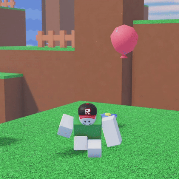 Bloxxer jumping and waving.